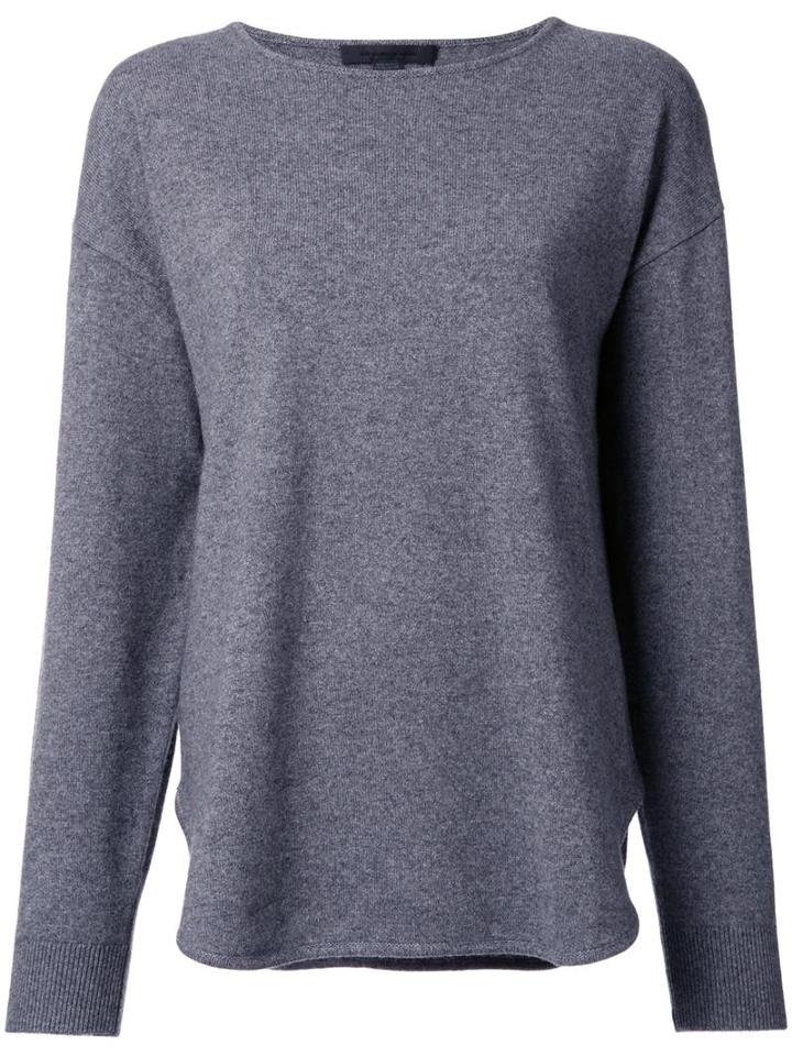Alexander Wang Curved Hem Jumper, Women's, Size: Small, Grey, Viscose/cashmere/lambs Wool