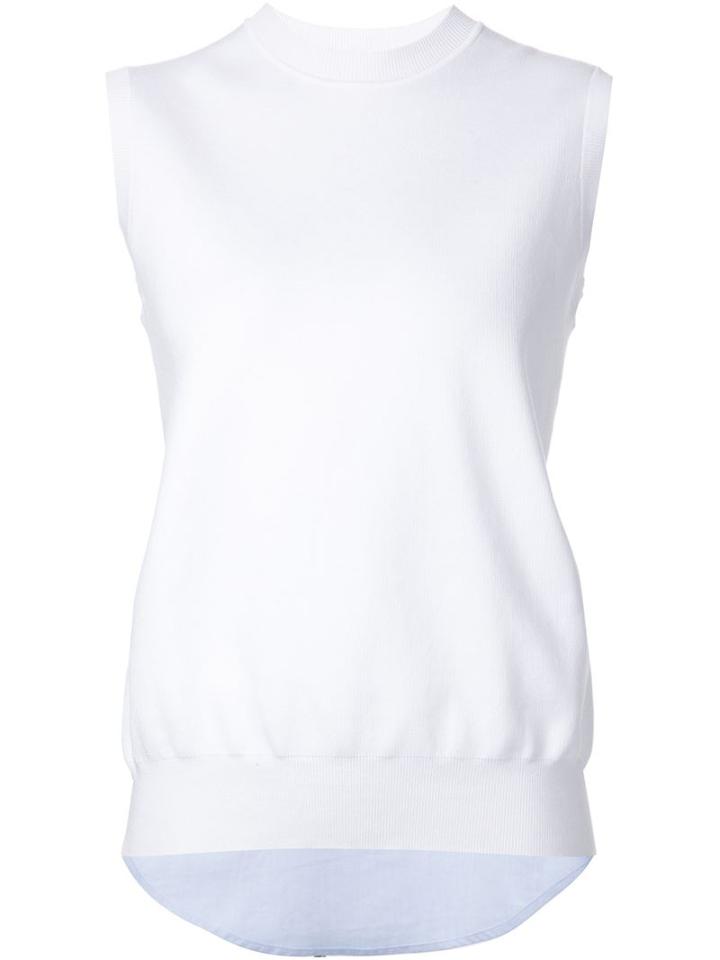 Alexander Wang Striped Back Tank Top, Women's, Size: S, White, Cotton/polyester