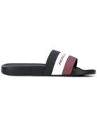 Moncler Striped Slides - Black