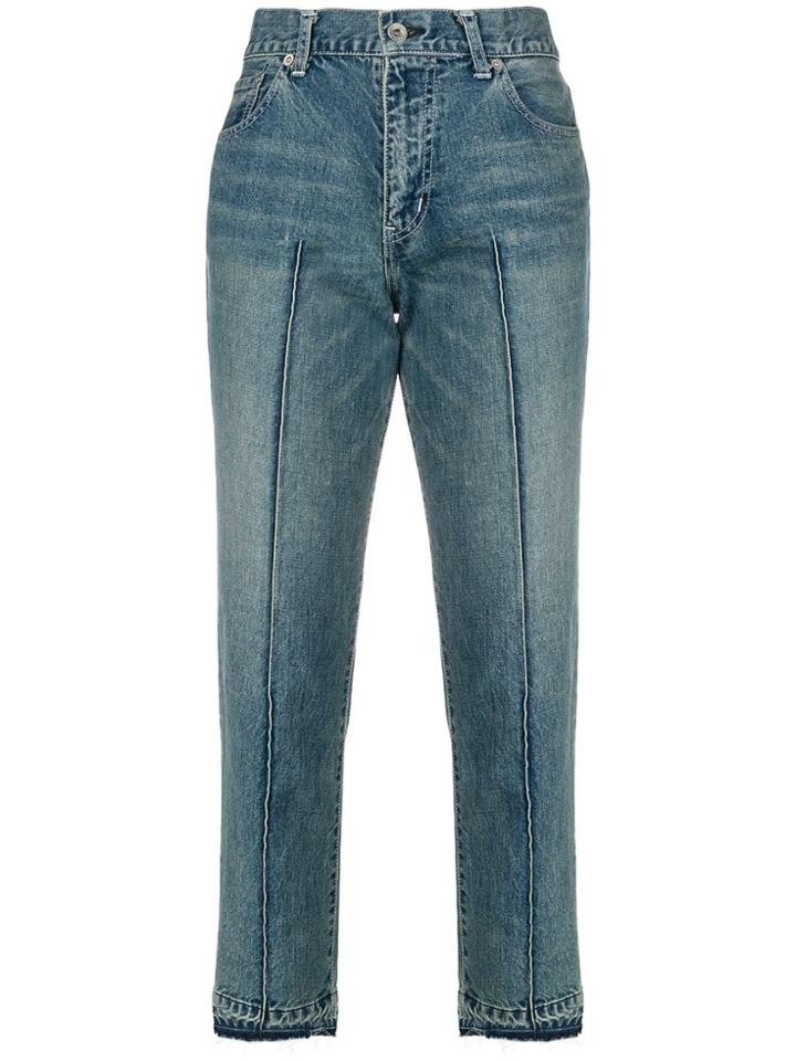Sacai Straight Cropped Jeans - Blue