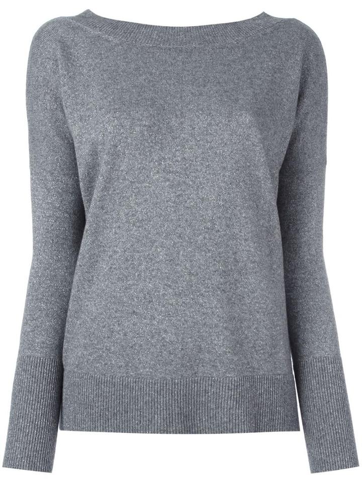 Giada Benincasa V-back Knitted Jumper, Women's, Size: Xs, Grey, Cashmere/wool/viscose/polyester