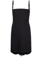 Musée Rear Zip Mini Dress, Women's, Size: Medium, Black, Rayon/nylon/spandex/elastane