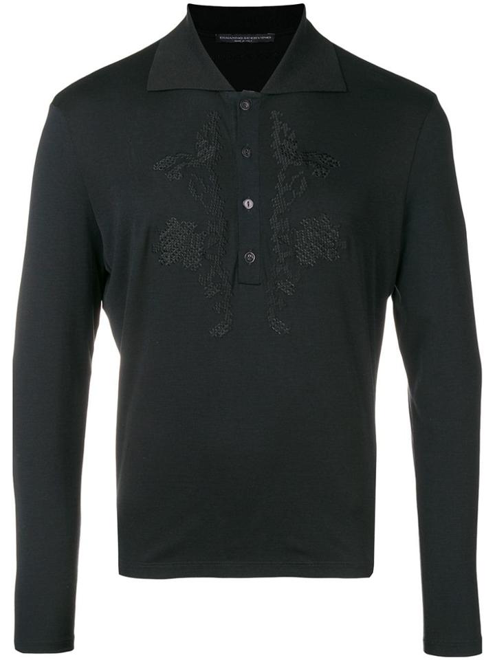 Ermanno Scervino Embroidered Polo Shirt - Black