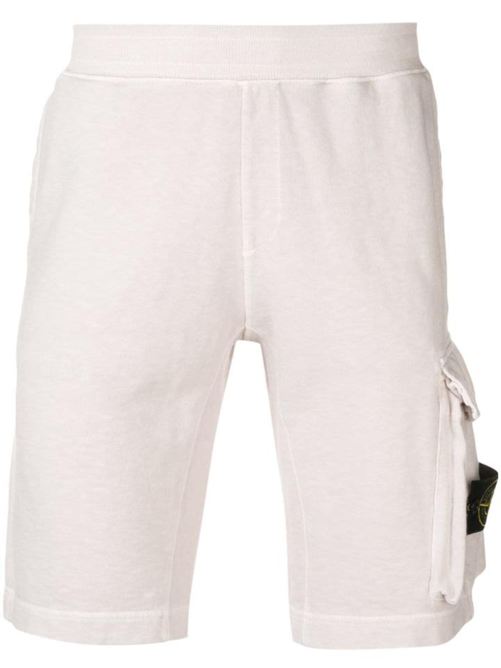 Stone Island Logo Bermuda Shorts - White