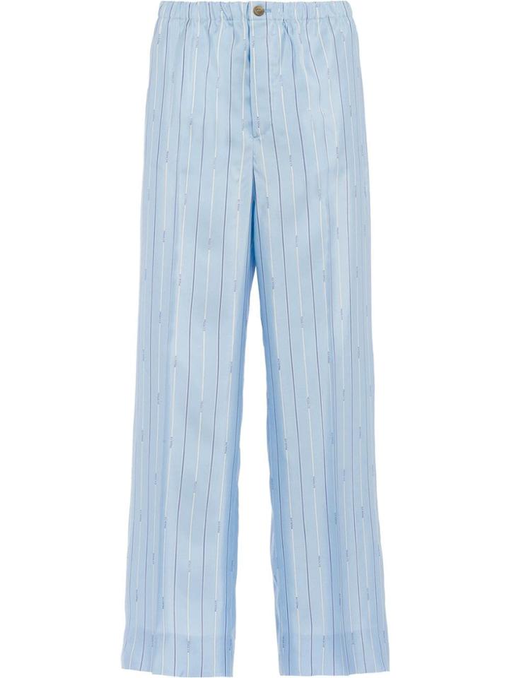 Prada Pongé Trousers - Blue