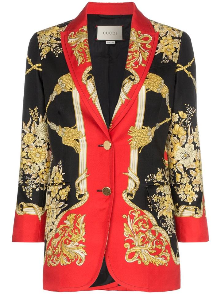 Gucci Baroque Print Blazer - Black