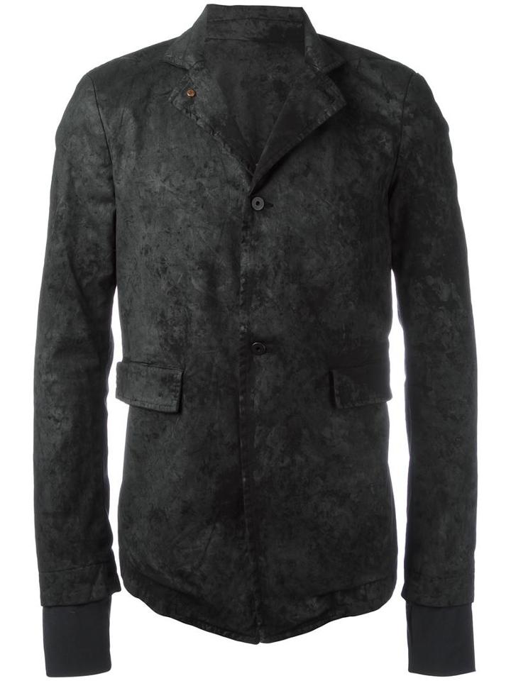 11 By Boris Bidjan Saberi Washed Effect Shirt Jacket, Men's, Size: Medium, Black, Cotton/spandex/elastane