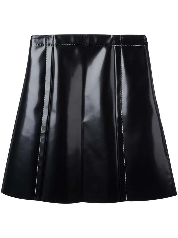 Proenza Schouler Coated A-line Skirt, Women's, Size: 2, Black, Polyurethane/polyester/cupro