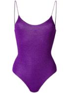 Oseree Metallic Thread Swimsuit - Pink & Purple