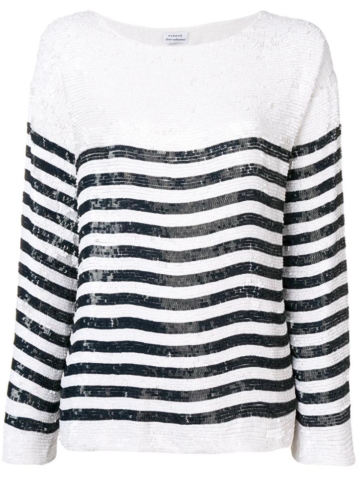 P.a.r.o.s.h. Sequin Striped Top - White