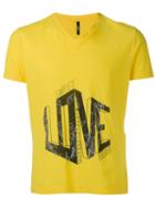 Versus Love Slogan T-shirt, Men's, Size: Medium, Yellow/orange, Cotton