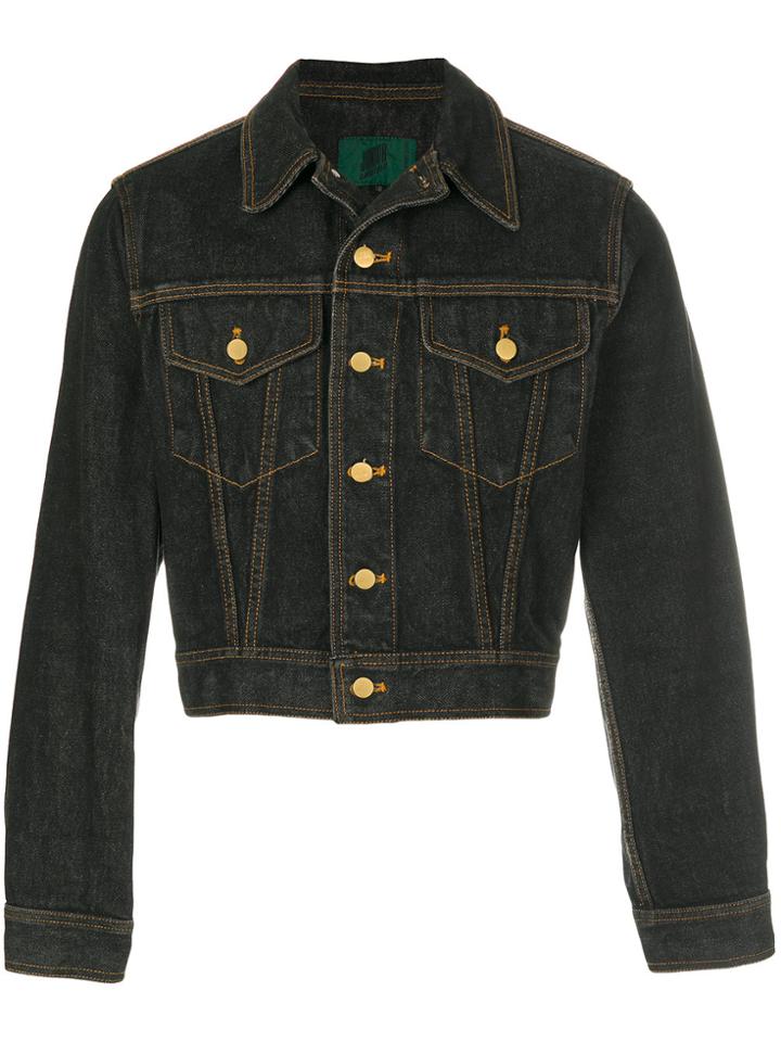 Jean Paul Gaultier Vintage Cropped Fitted Denim Jacket - Blue