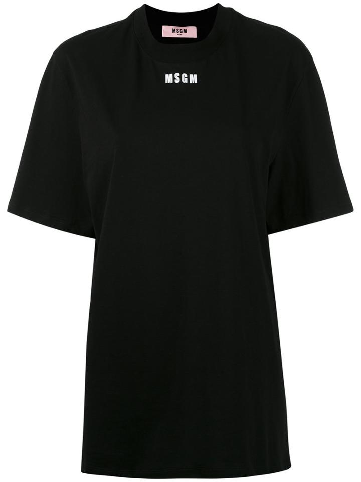 Msgm - Logo T-shirt - Women - Cotton - S, Black, Cotton