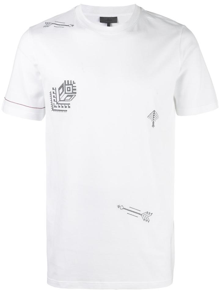 Lanvin Arrow Stitch T-shirt, Men's, Size: Small, White, Cotton/viscose