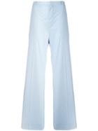 Balenciaga Wide Leg Pants, Women's, Size: 36, Blue, Cotton