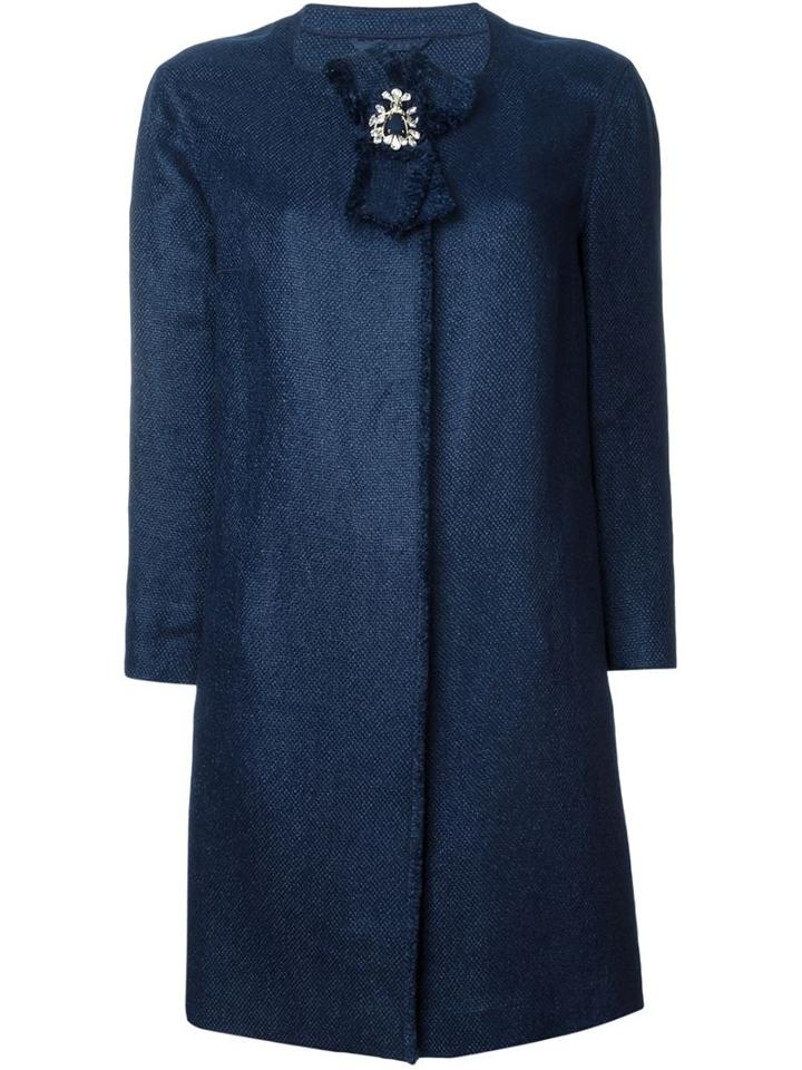 Ermanno Scervino Embellished Brooch Short Coat