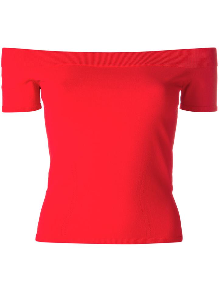 Alexander Mcqueen Off The Shoulder Top - Red