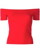 Alexander Mcqueen Off The Shoulder Top - Red