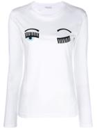 Chiara Ferragni Long Sleeve Eyes Top - White