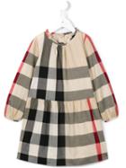 Burberry Kids New Classic Check Dress, Girl's, Size: 10 Yrs, Nude/neutrals