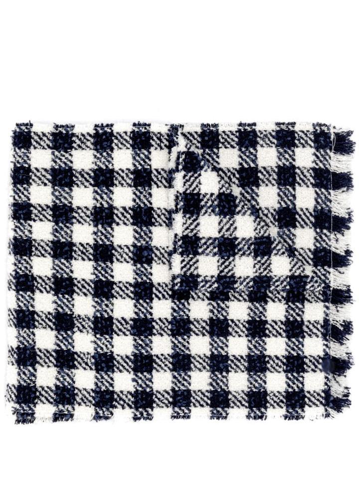 Gucci Checked Logo Scarf - Blue