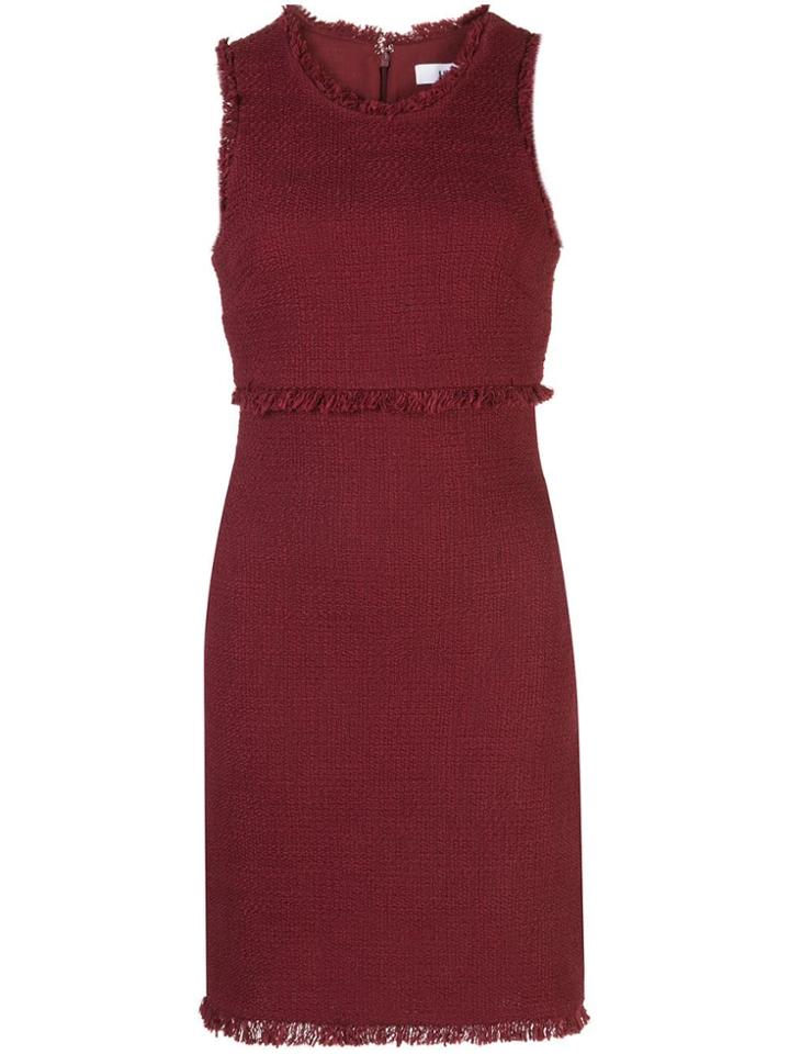 Likely Palmira Frayed-trimmed Mini Dress - Red