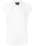 Boutique Moschino - Pussybow Top - Women - Silk/viscose - 44, White, Silk/viscose