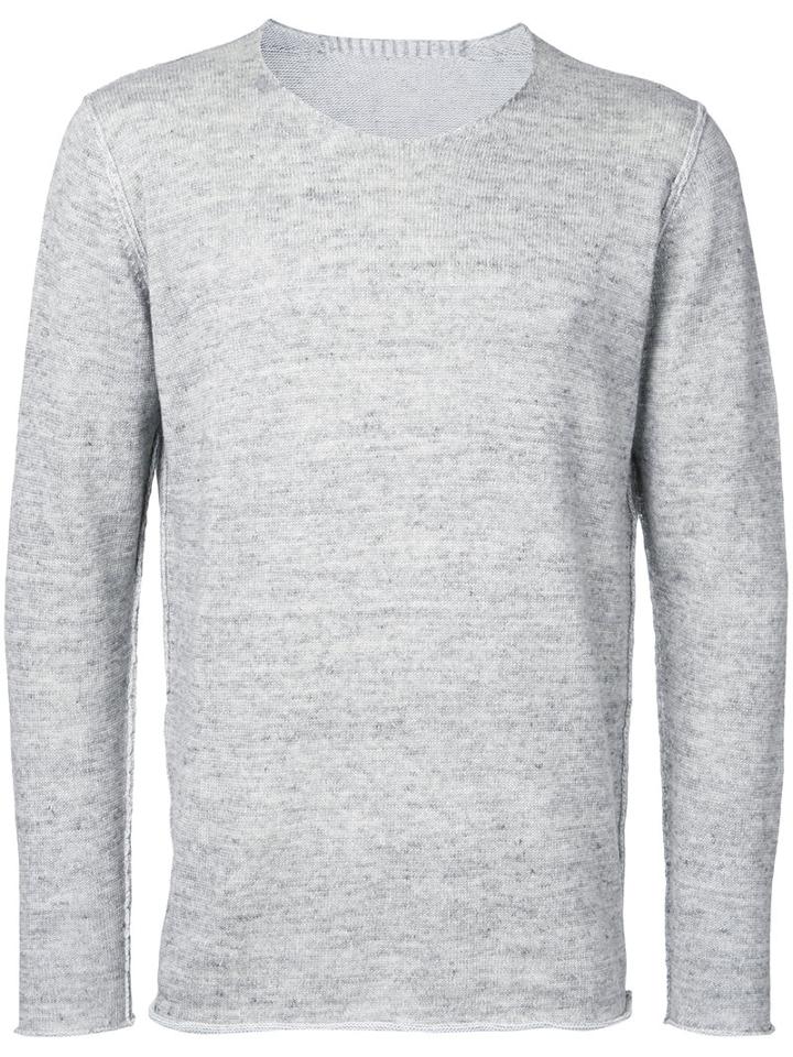 Kazuyuki Kumagai Raw-edge Jumper, Men's, Size: 2, Grey, Linen/flax/cotton