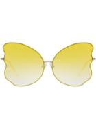 Linda Farrow Butterfly Sunglasses - Yellow