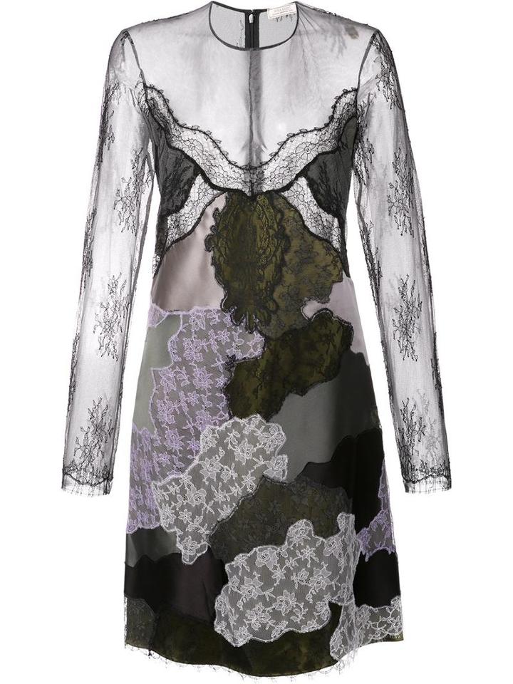 Nina Ricci Patchwork Embroidered Panel Dress, Women's, Size: 38, Black, Polyamide/viscose/silk