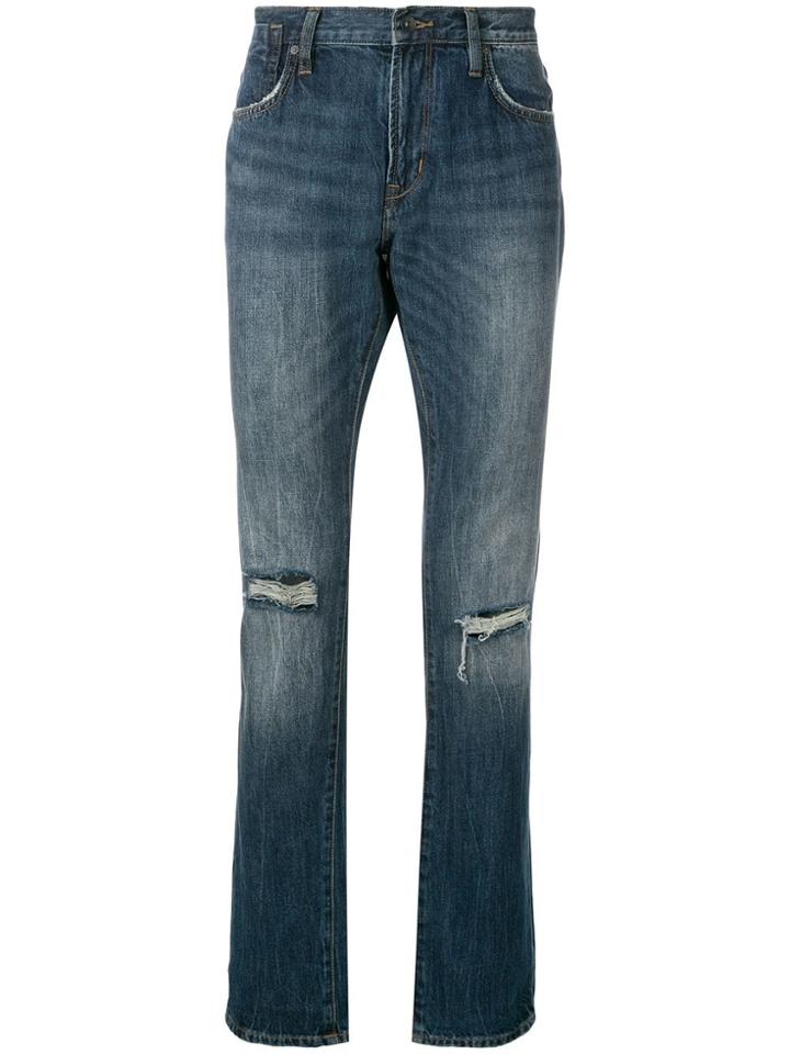 John Varvatos Distressed Detail Jeans - Blue