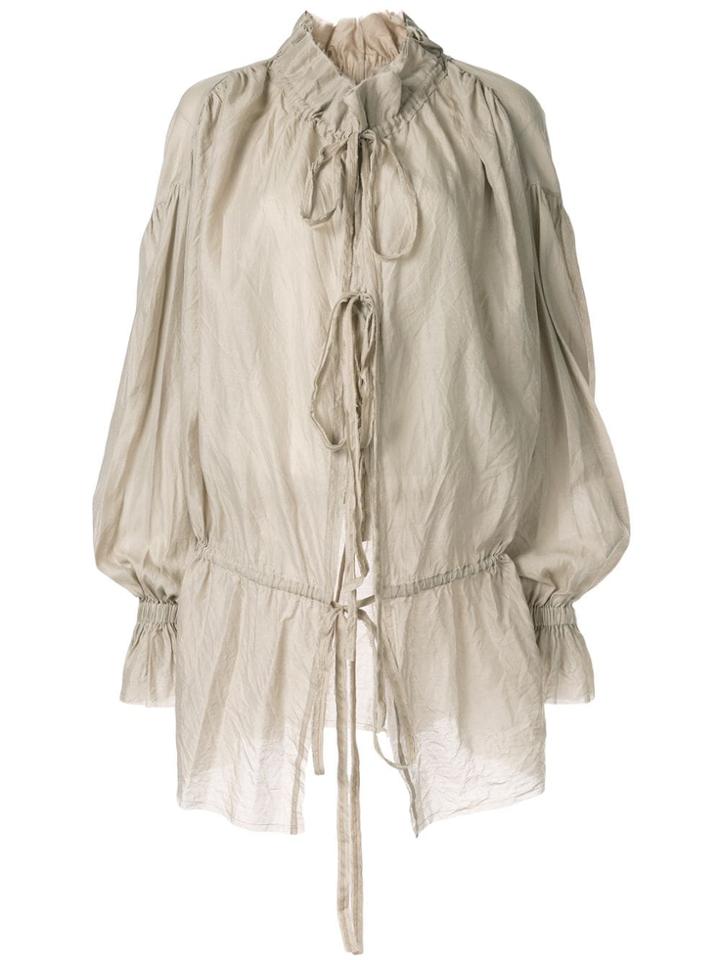 Phaedo Studios Oversized Ruffle Blouse - Grey