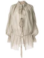 Phaedo Studios Oversized Ruffle Blouse - Grey