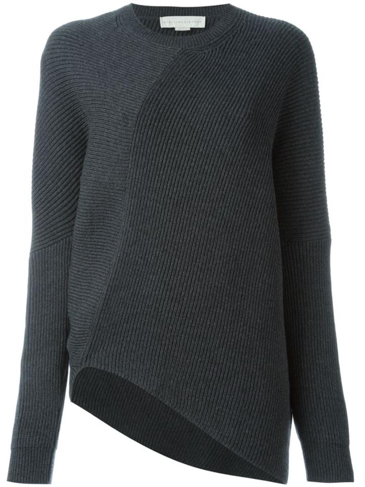 Stella Mccartney Draped Crew Neck Jumper, Women's, Size: 40, Grey, Virgin Wool