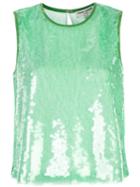 Opening Ceremony Sequined Sleeveless Top - Green