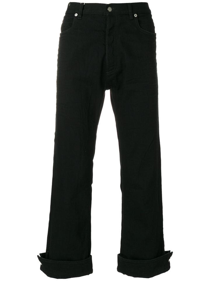 Maison Margiela - Button Cuff Cropped Trousers - Men - Cotton/polyester/spandex/elastane - 30, Black, Cotton/polyester/spandex/elastane