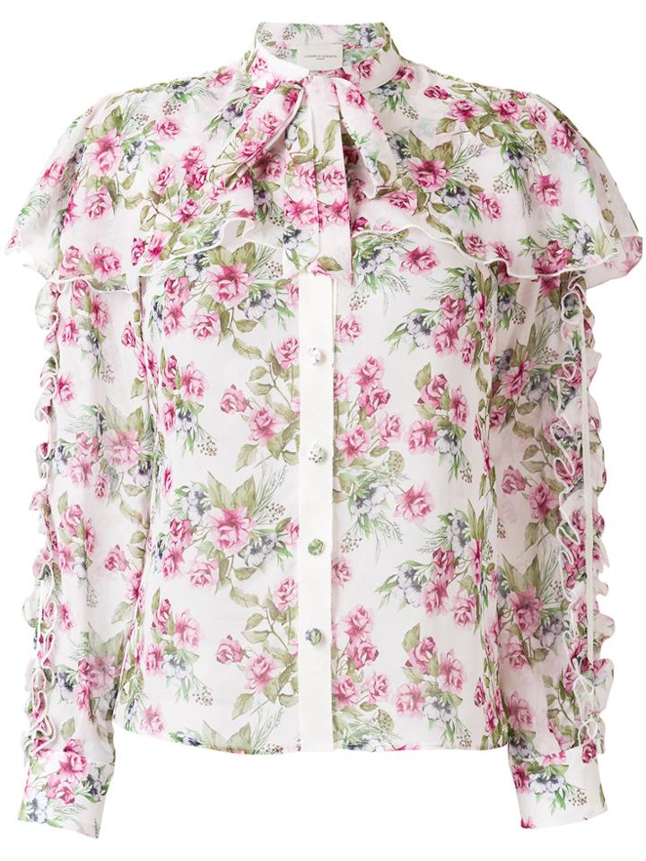 Giuseppe Di Morabito Floral Ruffle Blouse - White