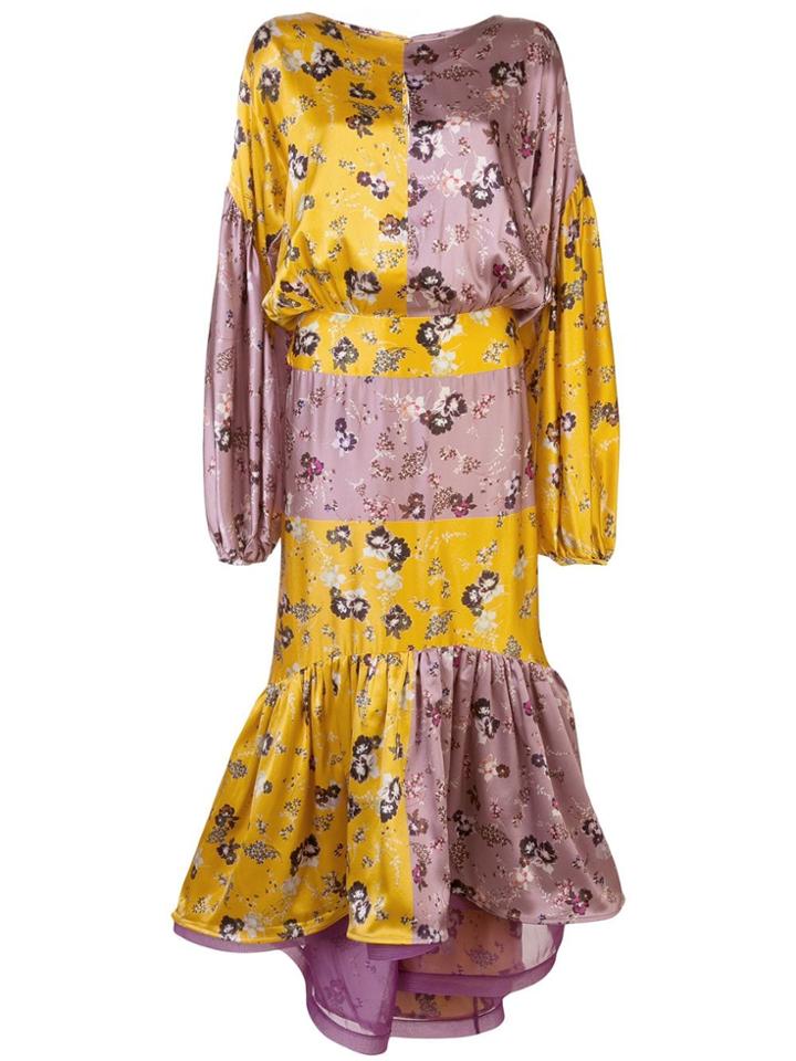 Silvia Tcherassi Paneled Color-block Dress - Yellow