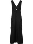 Y's Buttoned Midi Dress, Women's, Size: 1, Black, Wool