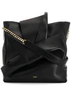 No21 Bow Embellished Shoulder Bag - Black