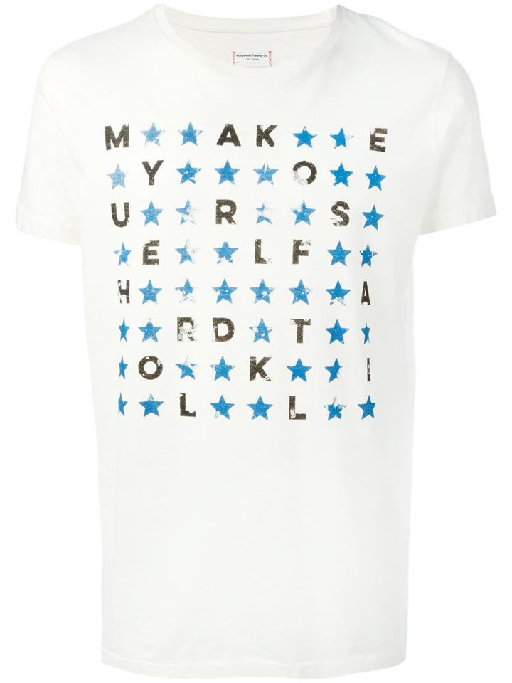 Htc Hollywood Trading Company Star And Slogan Print T-shirt, Men's, Size: Medium, White, Cotton