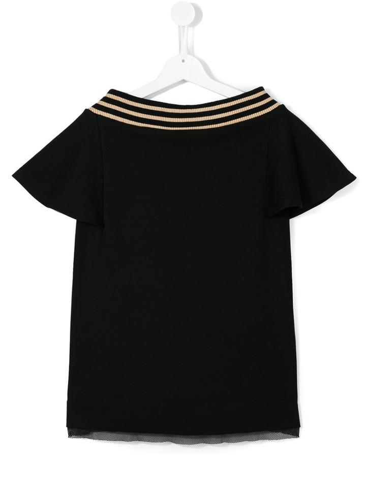 Andorine - Ribbed Striped Dress - Kids - Cotton/polyamide/spandex/elastane - 4 Yrs, Black