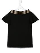 Andorine - Ribbed Striped Dress - Kids - Cotton/polyamide/spandex/elastane - 4 Yrs, Black