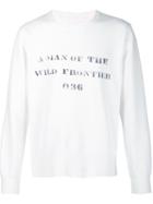Visvim Quote Print Sweatshirt, Men's, Size: 2, White, Cotton/rayon