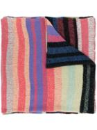 The Elder Statesman Cosy Striped Scarf - Pink & Purple