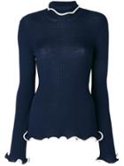 Stella Mccartney Knit Ruffle Trim Top - Blue