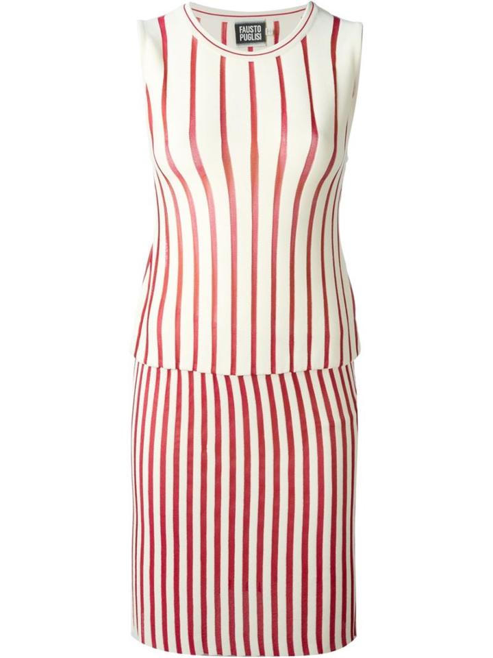 Fausto Puglisi Striped Knit Dress, Women's, Size: 38, Nude/neutrals, Viscose/polyester