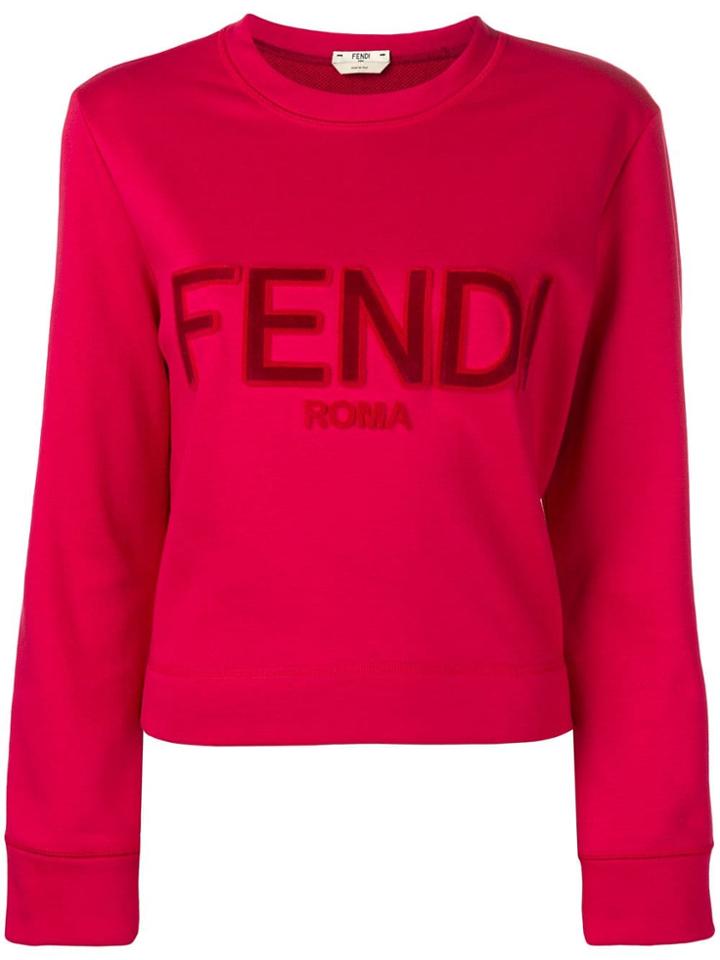 Fendi Logo Patch Sweatshirt - Pink