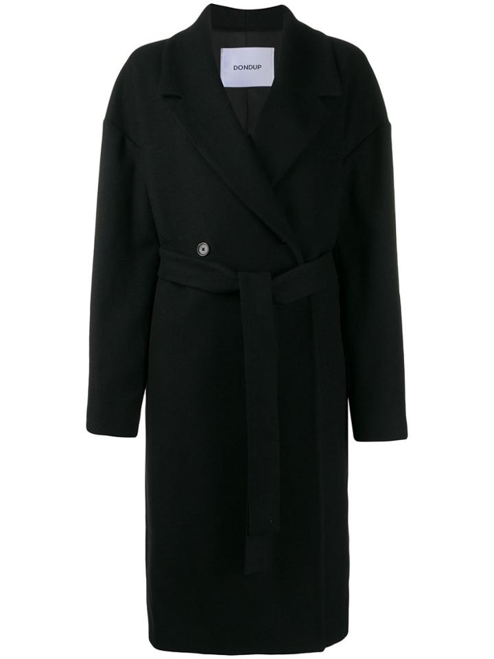 Dondup Belted Double-breasted Coat - Black