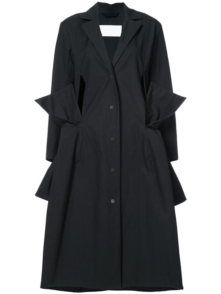 Roberts Wood Tie Knot Oversized Coat - Black